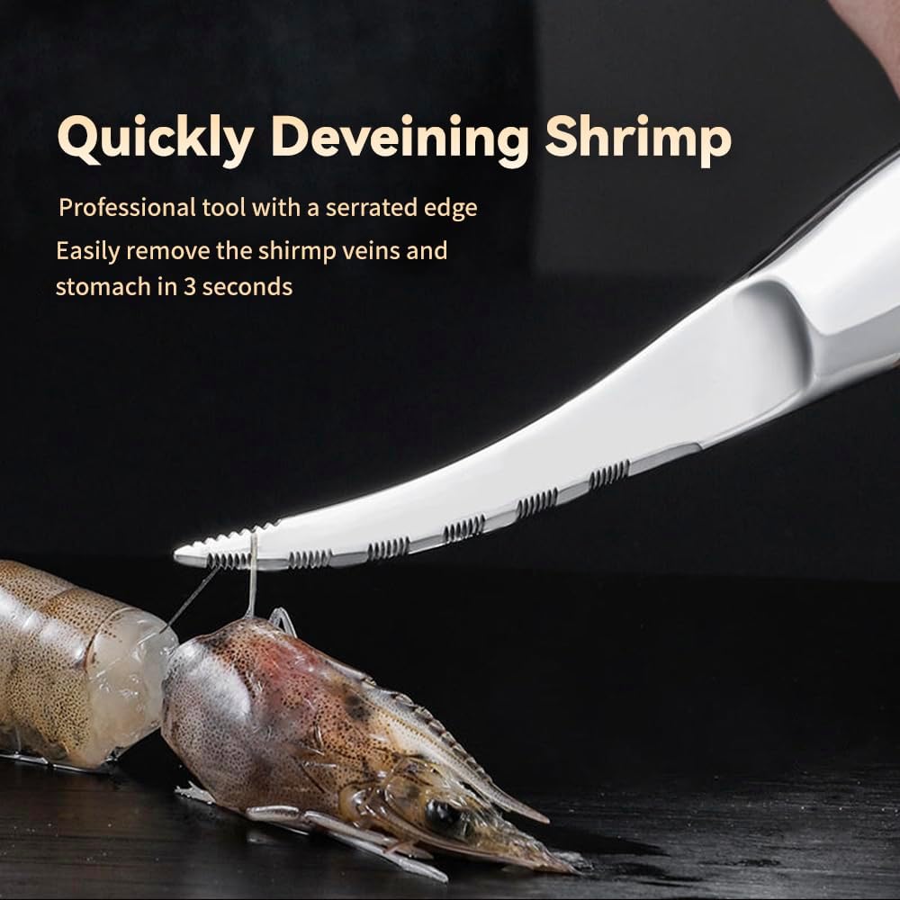 Shrimp Deveiner Tool Stainless Steel Shrimp Deveining Tool Seamless Shrimp Peeler and Deveiner Tool Efficient Shrimp Peeler and Shrimp Cleaner Shrimp Knife for Easy Shrimp Deveining