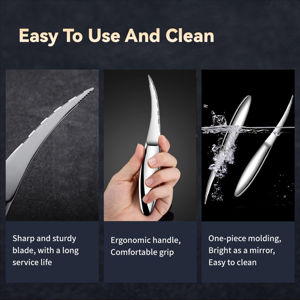Shrimp Deveiner Tool Stainless Steel Shrimp Deveining Tool Seamless Shrimp Peeler and Deveiner Tool Efficient Shrimp Peeler and Shrimp Cleaner Shrimp Knife for Easy Shrimp Deveining