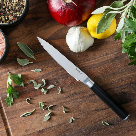 5-Inch Forged Utility Knife – High-Carbon 1.4116 German Steel Full Tang Kitchen Knife for Precision Cutting and Durability
