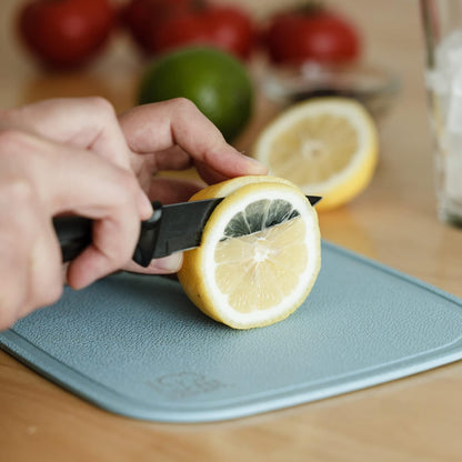 Select Wheat Straw Cutting Board and Knife Set, 10 inch x 7.5 inch, Blue