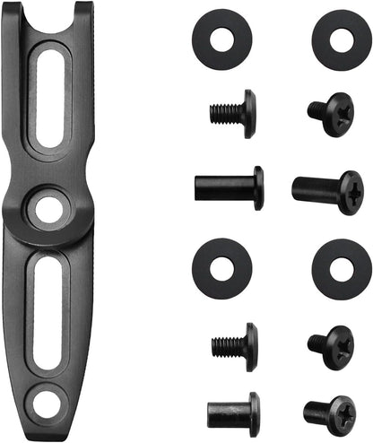 Pocket Clip for Kydex Sheath Outdoor Knife Accessory with Multiple Hole Distances and Thickness Options (Black Titanium)