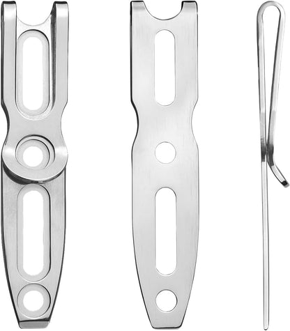 Pocket Clip for Kydex Sheath Outdoor Knife Accessory with Multiple Hole Distances and Thickness Options (Black Titanium)