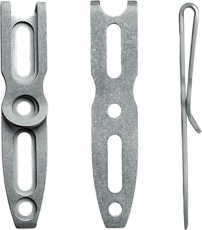 Pocket Clip for Kydex Sheath Outdoor Knife Accessory with Multiple Hole Distances and Thickness Options (Black Titanium)