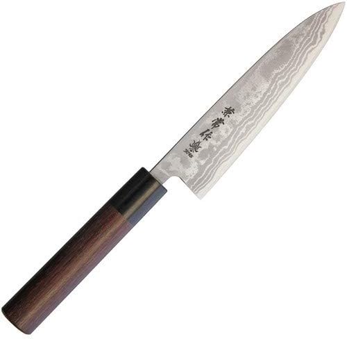 Kanetsune KC-464 Petty Red Sandalwood Blue Steel Zen Kitchen Fixed Blade Knife