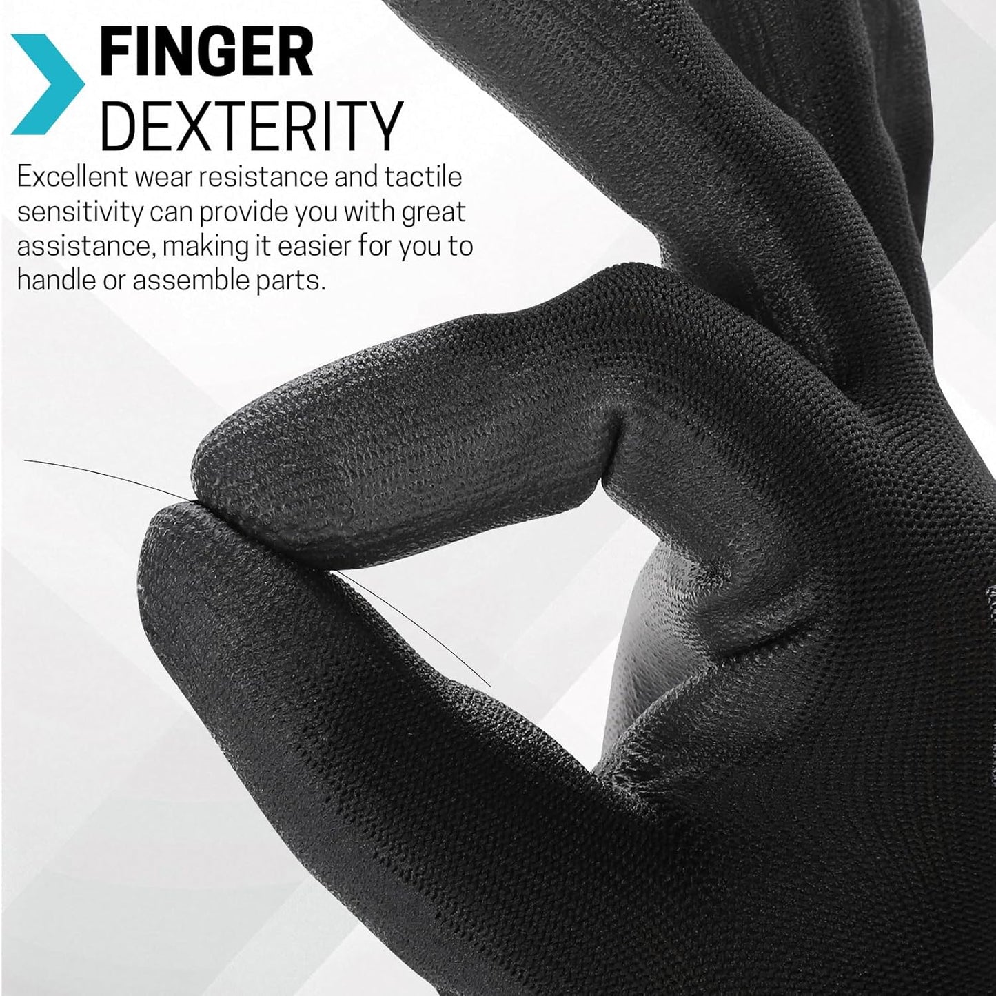 Safety Gloves, 16/32 Pairs Nitrile, 72 PU, Seamless Nylon, S-XL