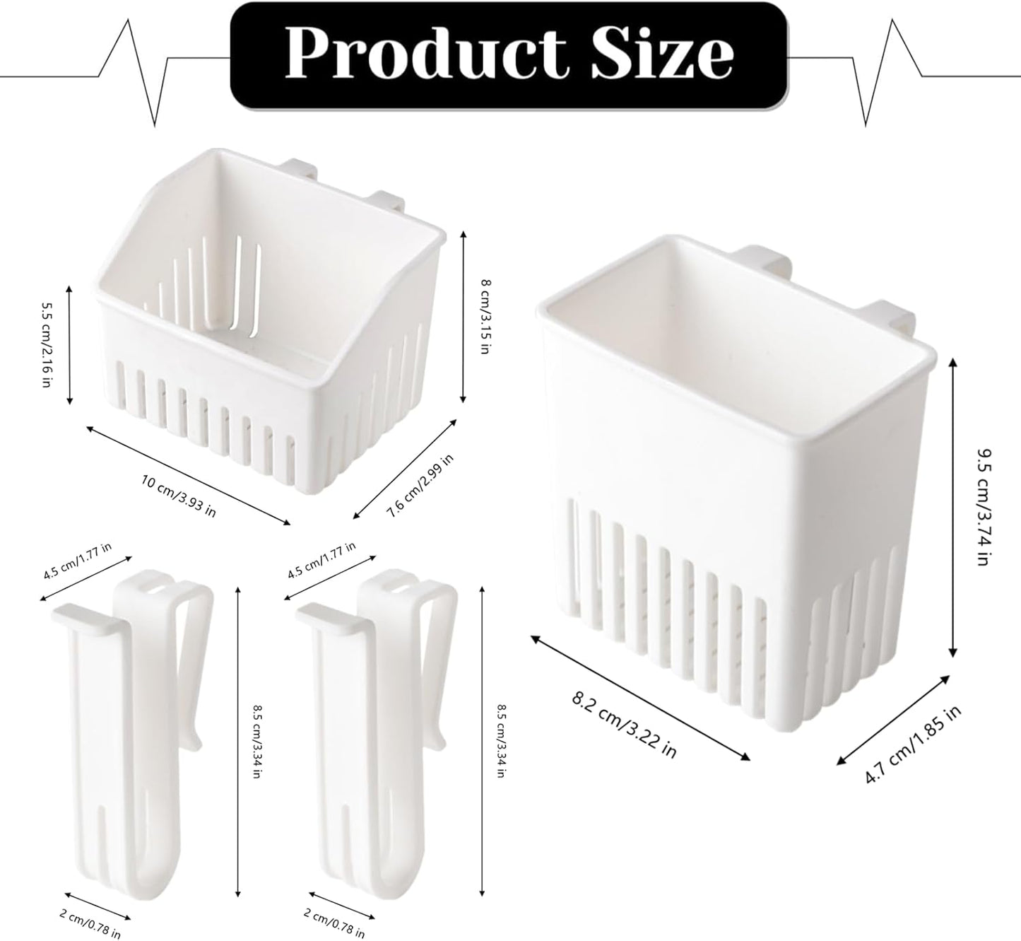 3 Pcs Utensil Drying Rack Universal Cup Silverware Utensil Drying Holder Basket for Home Kitchen, White