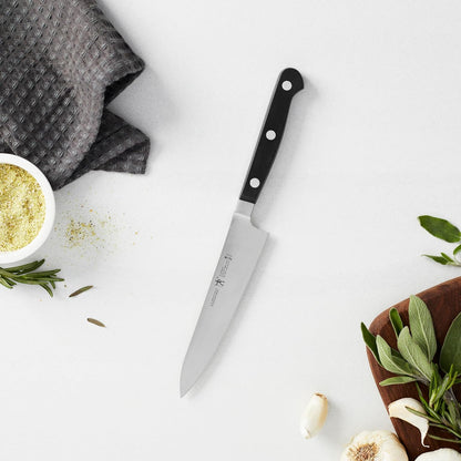 HENCKELS Classic Razor-Sharp 2-Piece Knife Set, Santoku Knife 5 Inch, Paring Knife, German Engineered Informed by 100+ Years of Mastery, Black/Stainless Steel