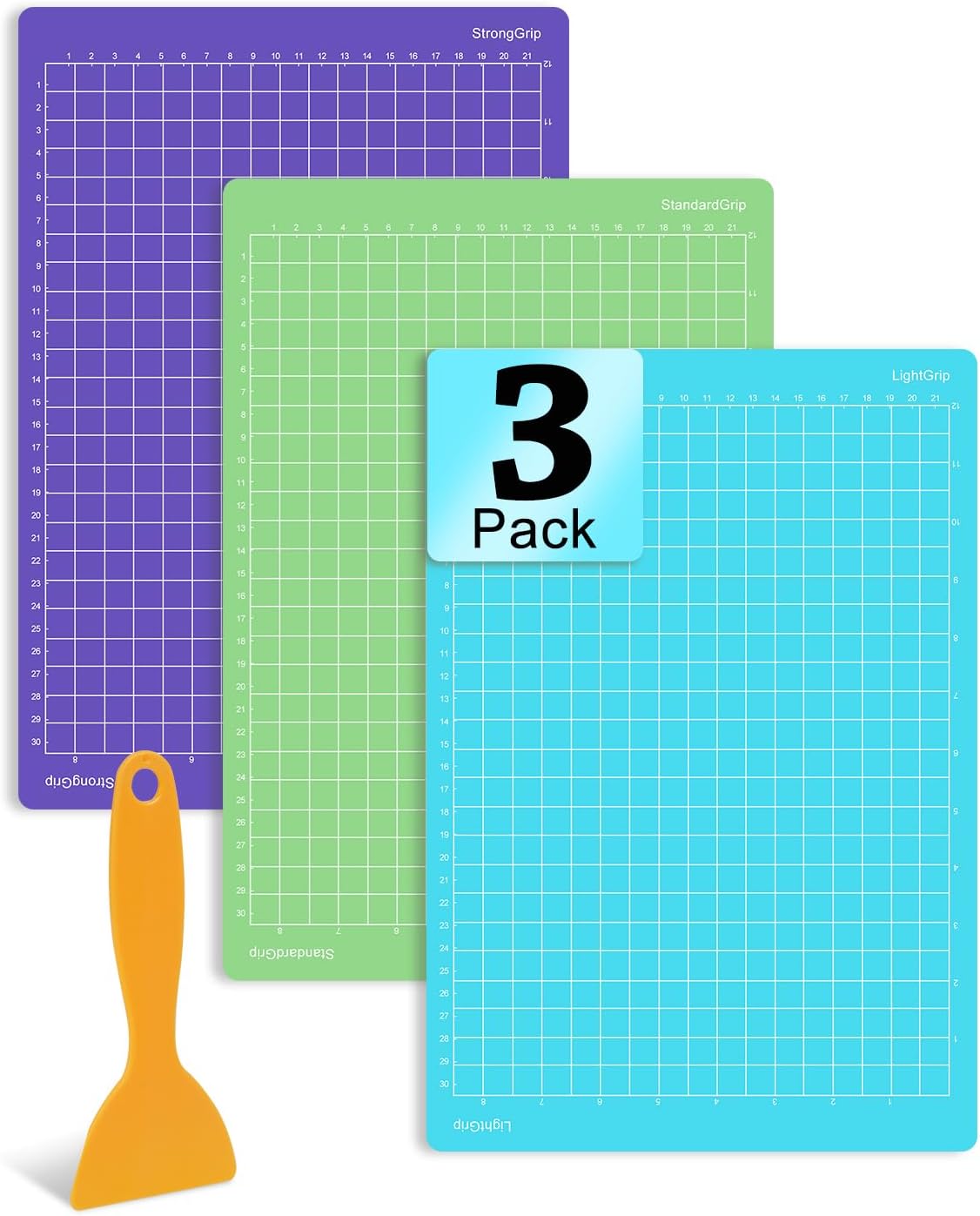 Cutting Mat Compatible with Joy Xtra, 3 Pack 8.5x12in Variety Adhesive Reusable Sticky Non-Slip Durable Cut Mats Replacement Accessories for Sewing Quilting and Crafts