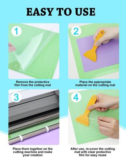 Cutting Mat Compatible with Joy Xtra, 3 Pack 8.5x12in Variety Adhesive Reusable Sticky Non-Slip Durable Cut Mats Replacement Accessories for Sewing Quilting and Crafts