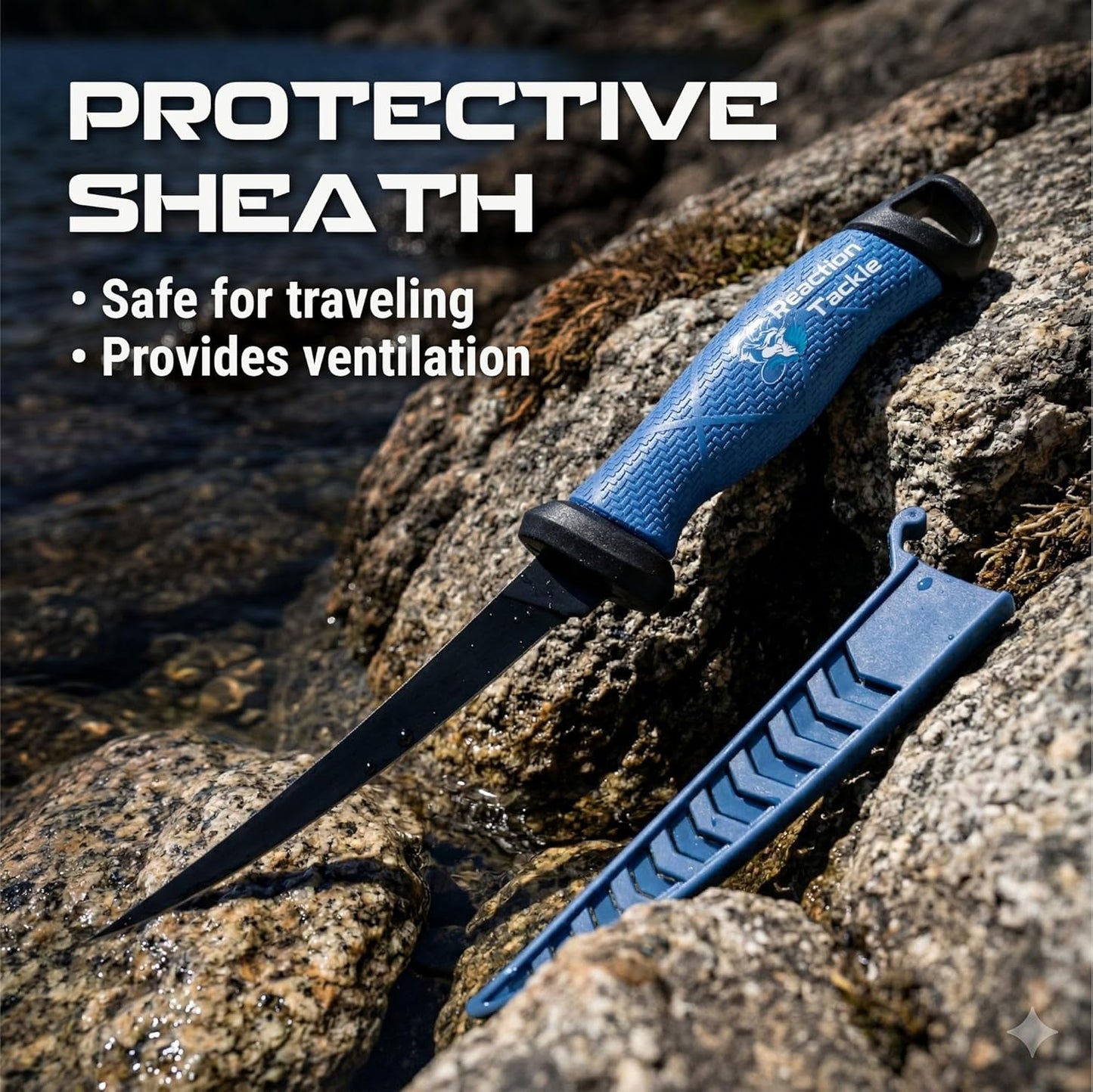 Fishing Knife, High Performance Stainless Steel Blade with Non-Slip Grip Handle and Protective Sheath for Freshwater and Saltwater Fishing, 9 Inch Fillet Knife