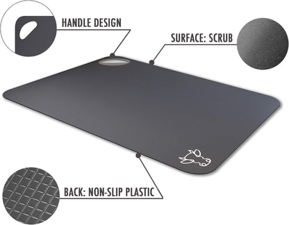 Plastic Cutting Boards with Food Icons, Set of 4, Flexible Cutting Mats with Hole, BPA-Free, Non-Slip and Dishwasher Safe, Modern Neutral Colors