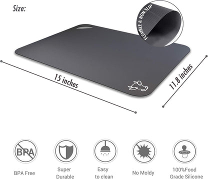 Plastic Cutting Boards with Food Icons, Set of 4, Flexible Cutting Mats with Hole, BPA-Free, Non-Slip and Dishwasher Safe, Modern Neutral Colors