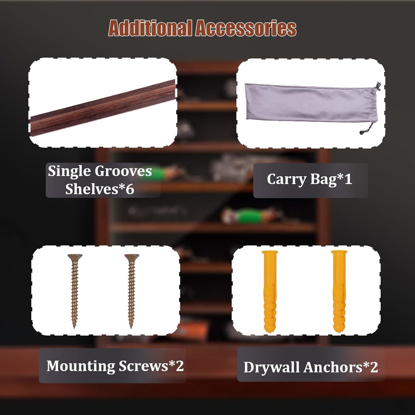 7 Layers Knife Display Case, Cherry Wood, Locking Cabinet with 6 Removable Double Shelves and 6 Single Shelves, Wall Mounted or Desk Display