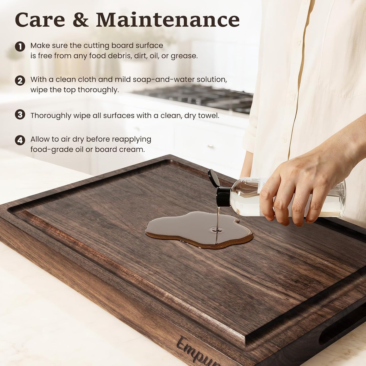 Cherry Wood Cutting Boards for Kitchen Wooden Cutting Board with Handle, Chopping Board with Built-in Juice Groove & Well, Heavy-duty Charcuterie Board Butcher Block, 16.5x11.8x1.4 Inches