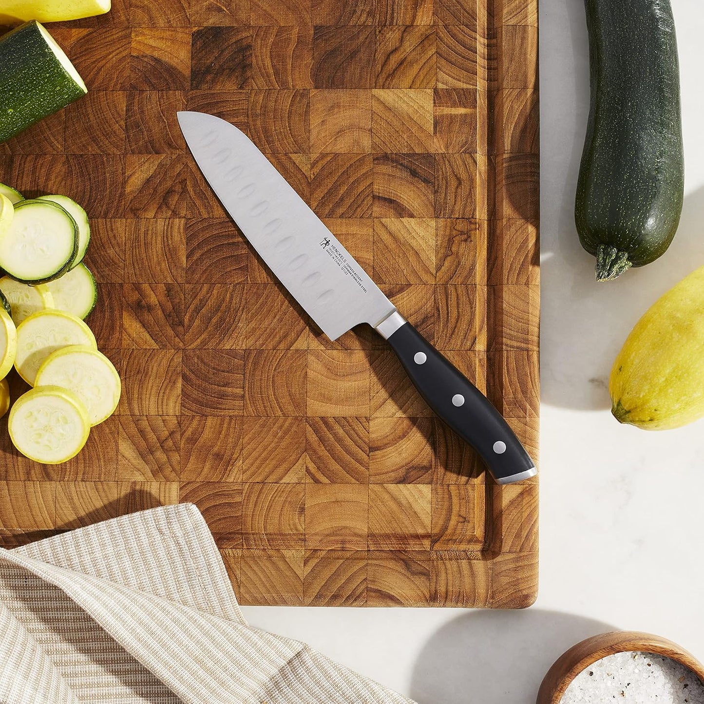 Forged Accent Razor-Sharp Hollow Edge Santoku Knife 5 Inch, German Engineered Informed by 100+ Years of Mastery,Black