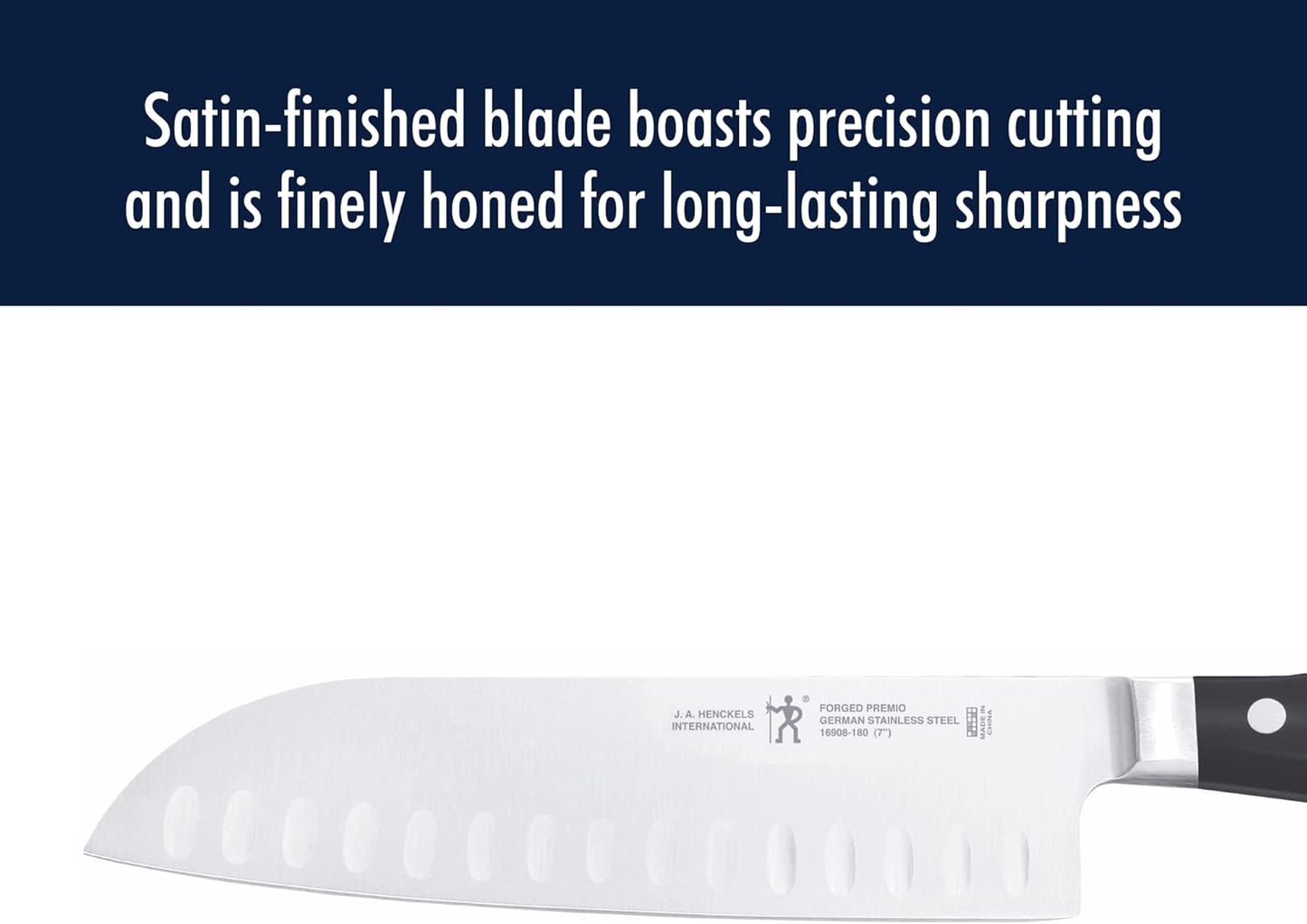 Forged Accent Razor-Sharp Hollow Edge Santoku Knife 5 Inch, German Engineered Informed by 100+ Years of Mastery,Black