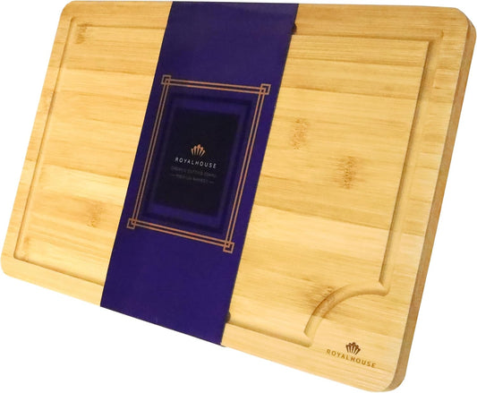 Large Cutting Board, 15x10x0.5 Bamboo Cutting Boards for Kitchen with Juice Groove and Kitchen Chopping Board for Meat Cheese board Heavy Duty Serving Tray