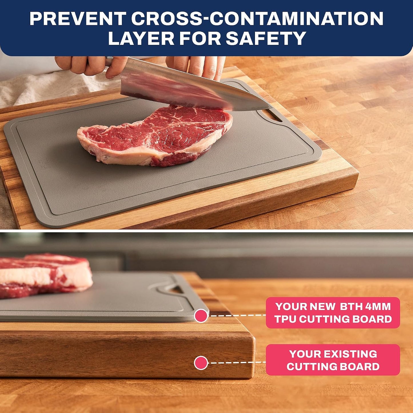 TPU Cutting Board Flexible Mat, 17.3" x 10.6" Nonslip Korean cutting board for kitchen, BPA Free Flexible Chopping Board, TPU Material Double-sided Dishwasher Safe