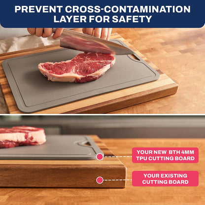 TPU Cutting Board Flexible Mat, 17.3" x 10.6" Nonslip Korean cutting board for kitchen, BPA Free Flexible Chopping Board, TPU Material Double-sided Dishwasher Safe