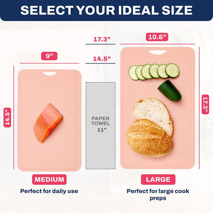 TPU Cutting Board Flexible Mat, 17.3" x 10.6" Nonslip Korean cutting board for kitchen, BPA Free Flexible Chopping Board, TPU Material Double-sided Dishwasher Safe