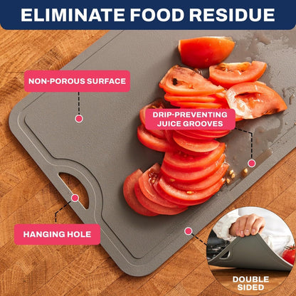 TPU Cutting Board Flexible Mat, 17.3" x 10.6" Nonslip Korean cutting board for kitchen, BPA Free Flexible Chopping Board, TPU Material Double-sided Dishwasher Safe
