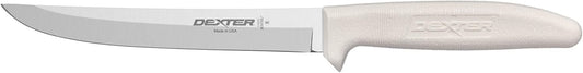 S156HG-PCP Boning Knife, 6" Hollow Ground Stain-Free High Carbon Steel Blade, Textured White Polypropylene Handle, NSF Certified, Made in USA, Meat Trimming and Deboning Knife
