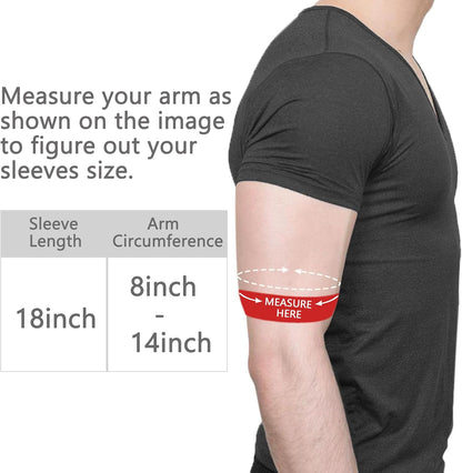 Cut Resistant Sleeves Full Arm Protection Breathable Level 5 Protection 18 inch Long for Gardening Pet Handling HPPE, 1 Pairs (Blue)