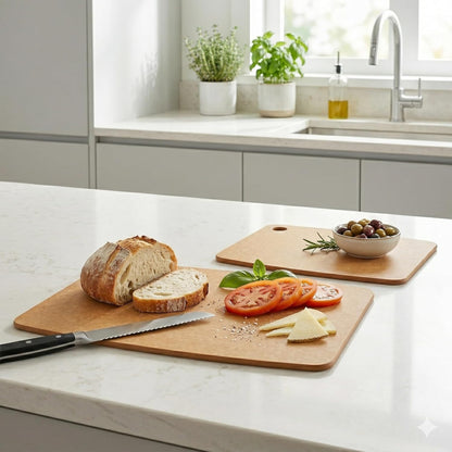 Dishwasher Safe Cutting Boards for Kitchen - Set of 2 Composite Wood Chopping Boards with Juice Groove, Non-Slip Grips, Non-Porous Surface, Heat Resistant Up to 350°F (14.5 x 11 and 11.7 x 9.3 Inch)