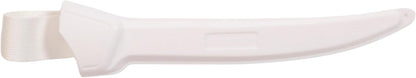 WS-1 Knife Scabbard for 6"–9" Straight Blade Fillet Knives, Hard Plastic Sheath with Belt Loop & Drain Holes, Durable White Polypropylene for Chef & Fish Prep Gear, Made in USA