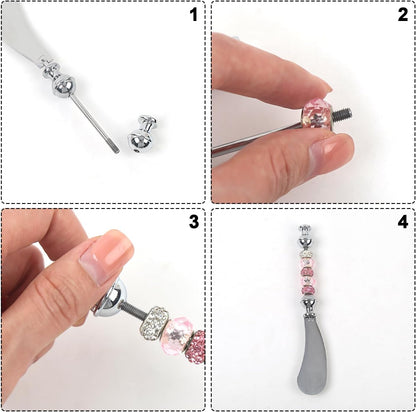 6 Pcs Beadable Butter Spreader Knives Beaded Cheese Spreader Knife | Stainless Steel Spreader for Appetizers Kitchen Accessories