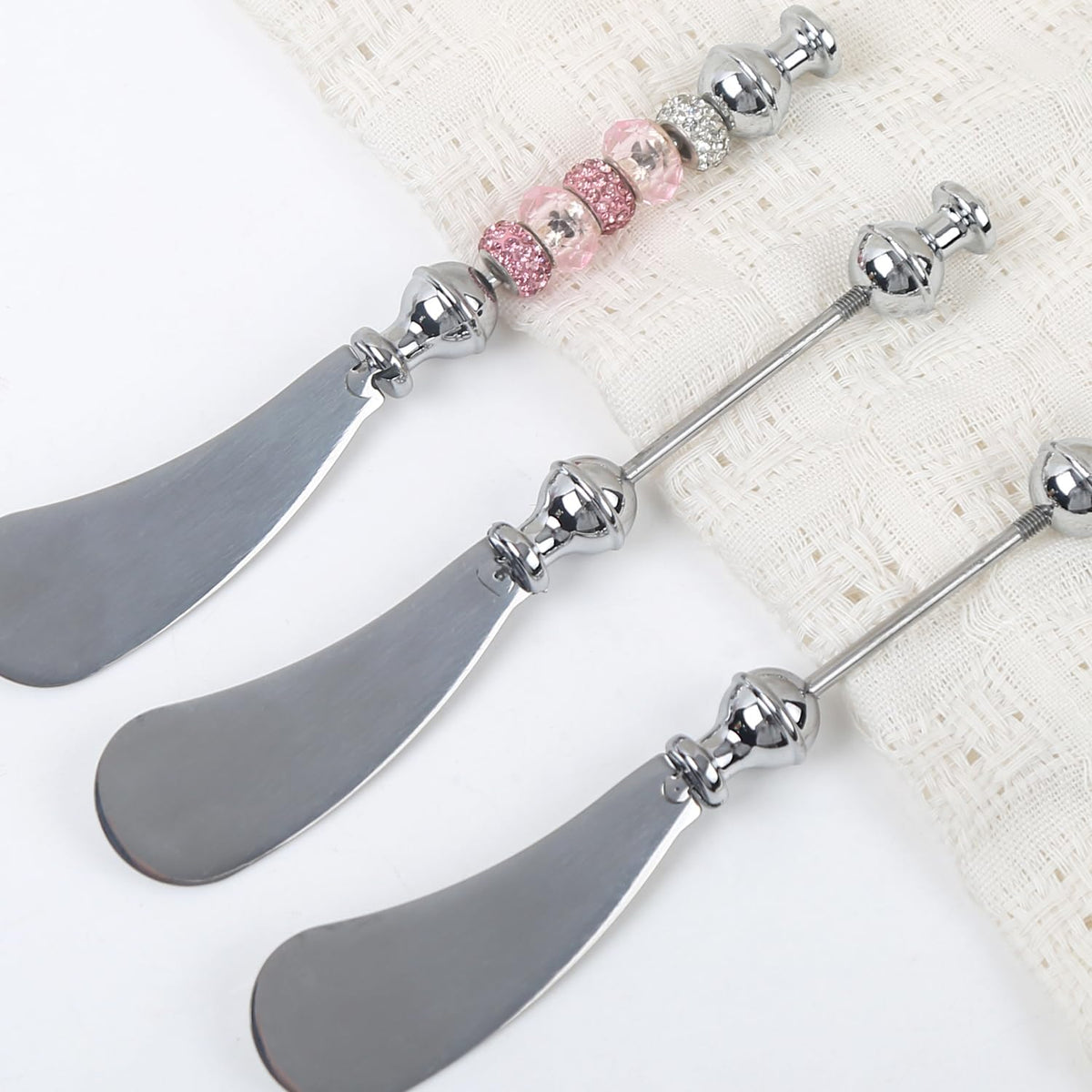6 Pcs Beadable Butter Spreader Knives Beaded Cheese Spreader Knife | Stainless Steel Spreader for Appetizers Kitchen Accessories