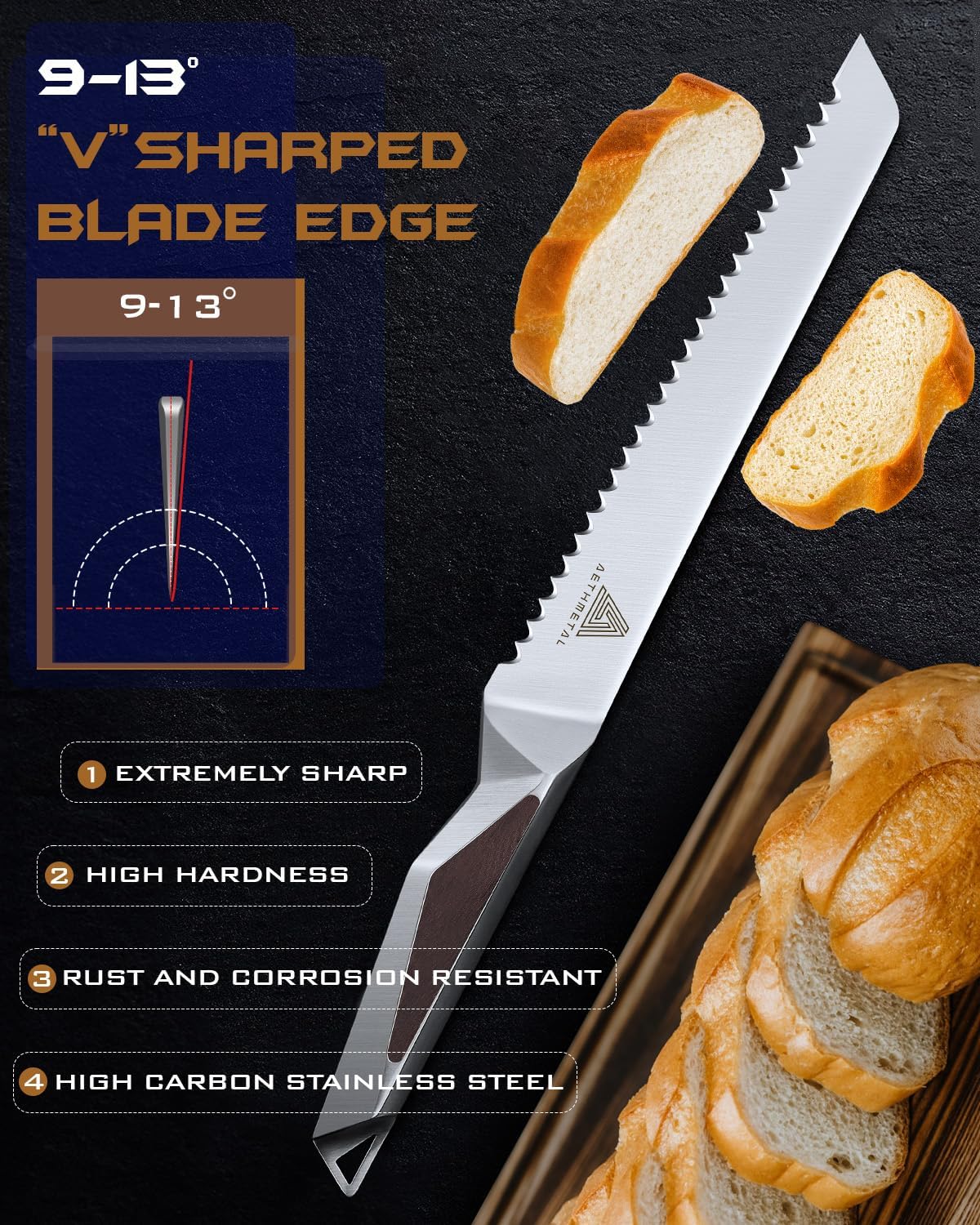 7" Meat Cleaver Knife, Full Tang High-Carbon Stainless Steel Kitchen Cleaver for Chopping Meat, Pork, and Bones, Ergonomic Metal Handle, Professional Chef Butcher Knife