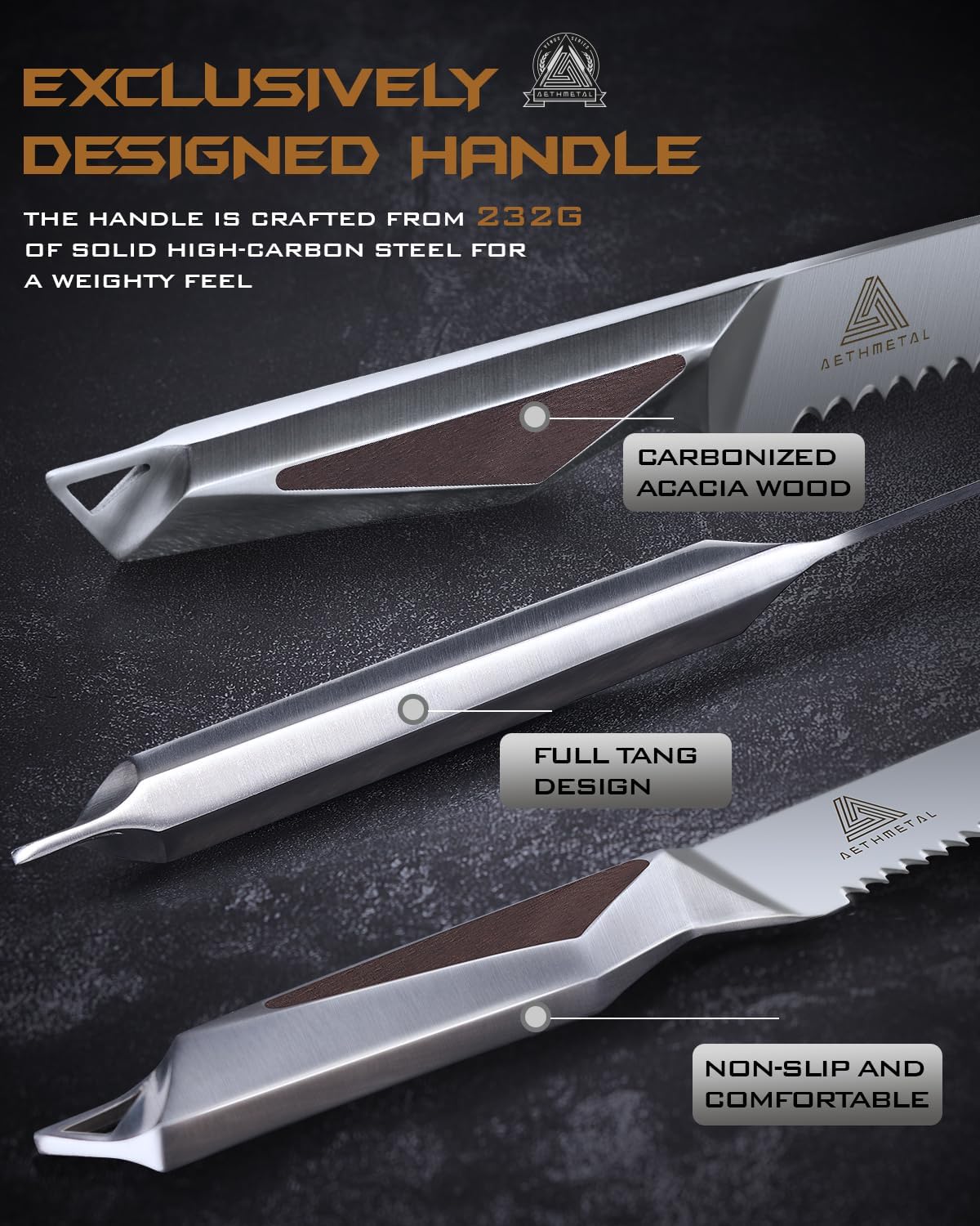 7" Meat Cleaver Knife, Full Tang High-Carbon Stainless Steel Kitchen Cleaver for Chopping Meat, Pork, and Bones, Ergonomic Metal Handle, Professional Chef Butcher Knife