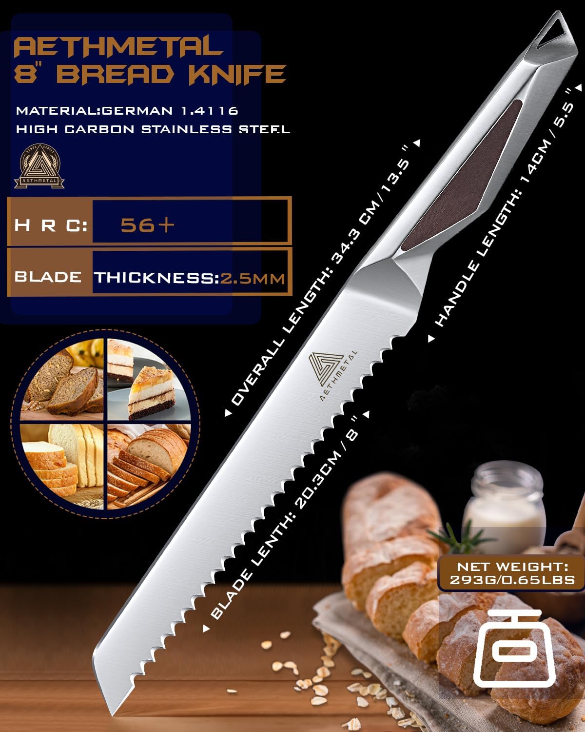 7" Meat Cleaver Knife, Full Tang High-Carbon Stainless Steel Kitchen Cleaver for Chopping Meat, Pork, and Bones, Ergonomic Metal Handle, Professional Chef Butcher Knife