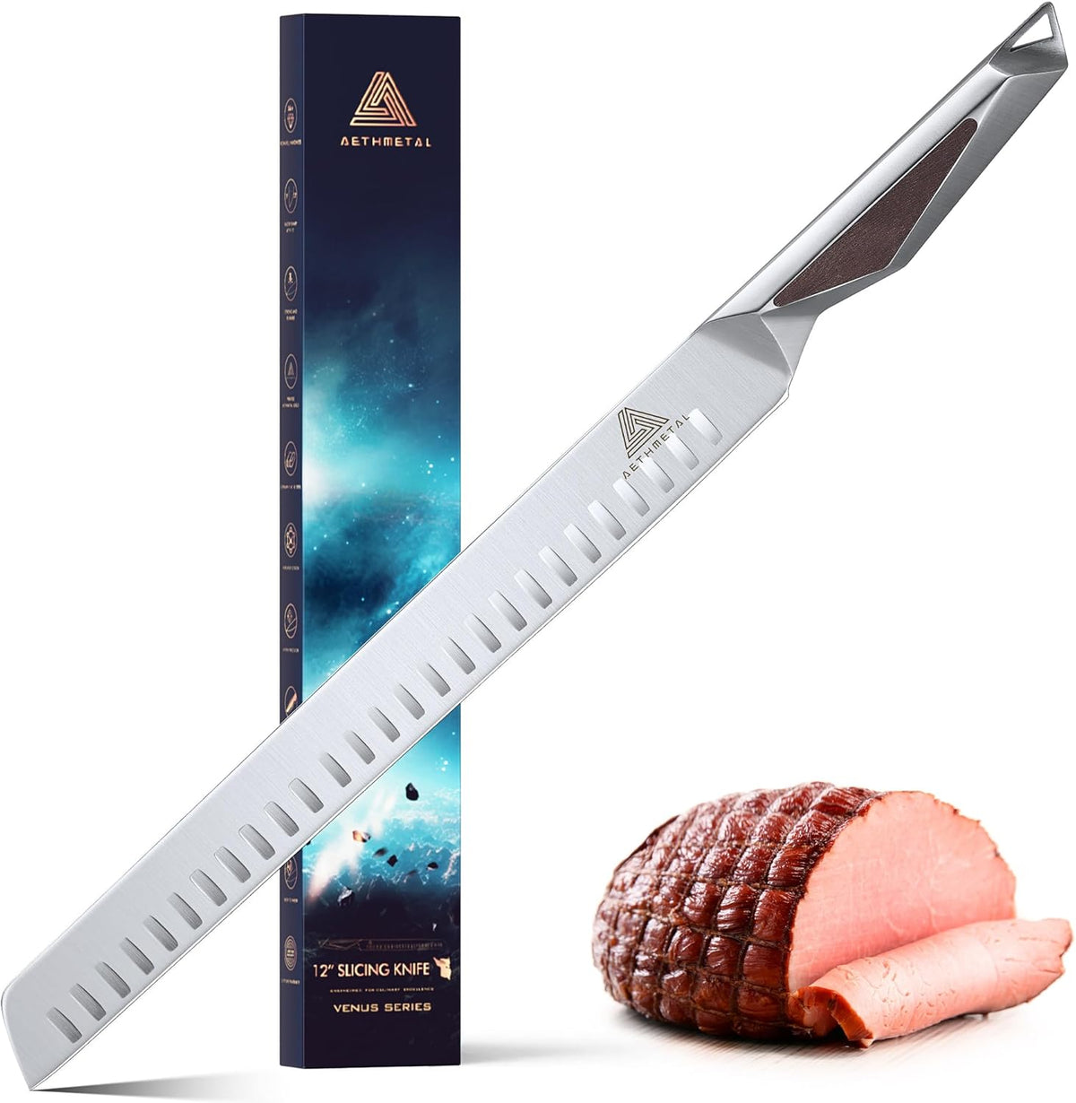7" Meat Cleaver Knife, Full Tang High-Carbon Stainless Steel Kitchen Cleaver for Chopping Meat, Pork, and Bones, Ergonomic Metal Handle, Professional Chef Butcher Knife