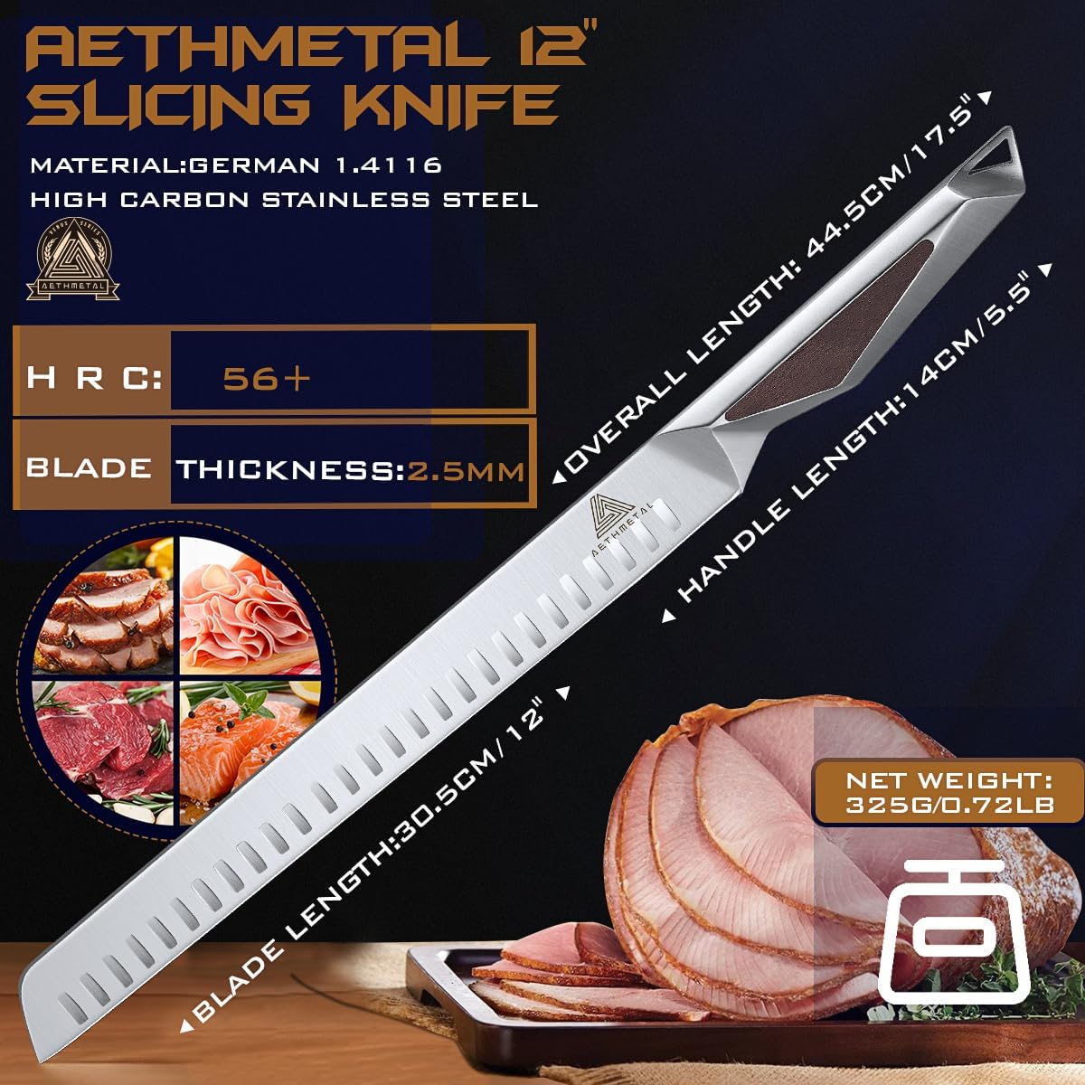 7" Meat Cleaver Knife, Full Tang High-Carbon Stainless Steel Kitchen Cleaver for Chopping Meat, Pork, and Bones, Ergonomic Metal Handle, Professional Chef Butcher Knife