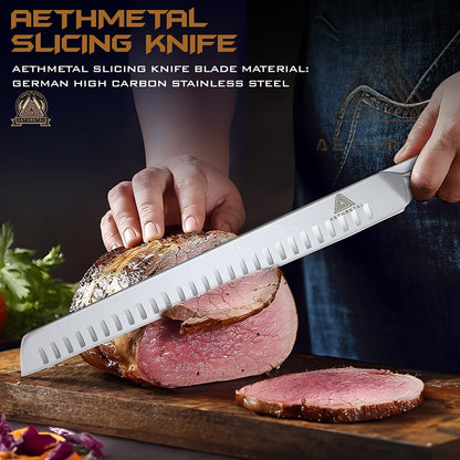 7" Meat Cleaver Knife, Full Tang High-Carbon Stainless Steel Kitchen Cleaver for Chopping Meat, Pork, and Bones, Ergonomic Metal Handle, Professional Chef Butcher Knife