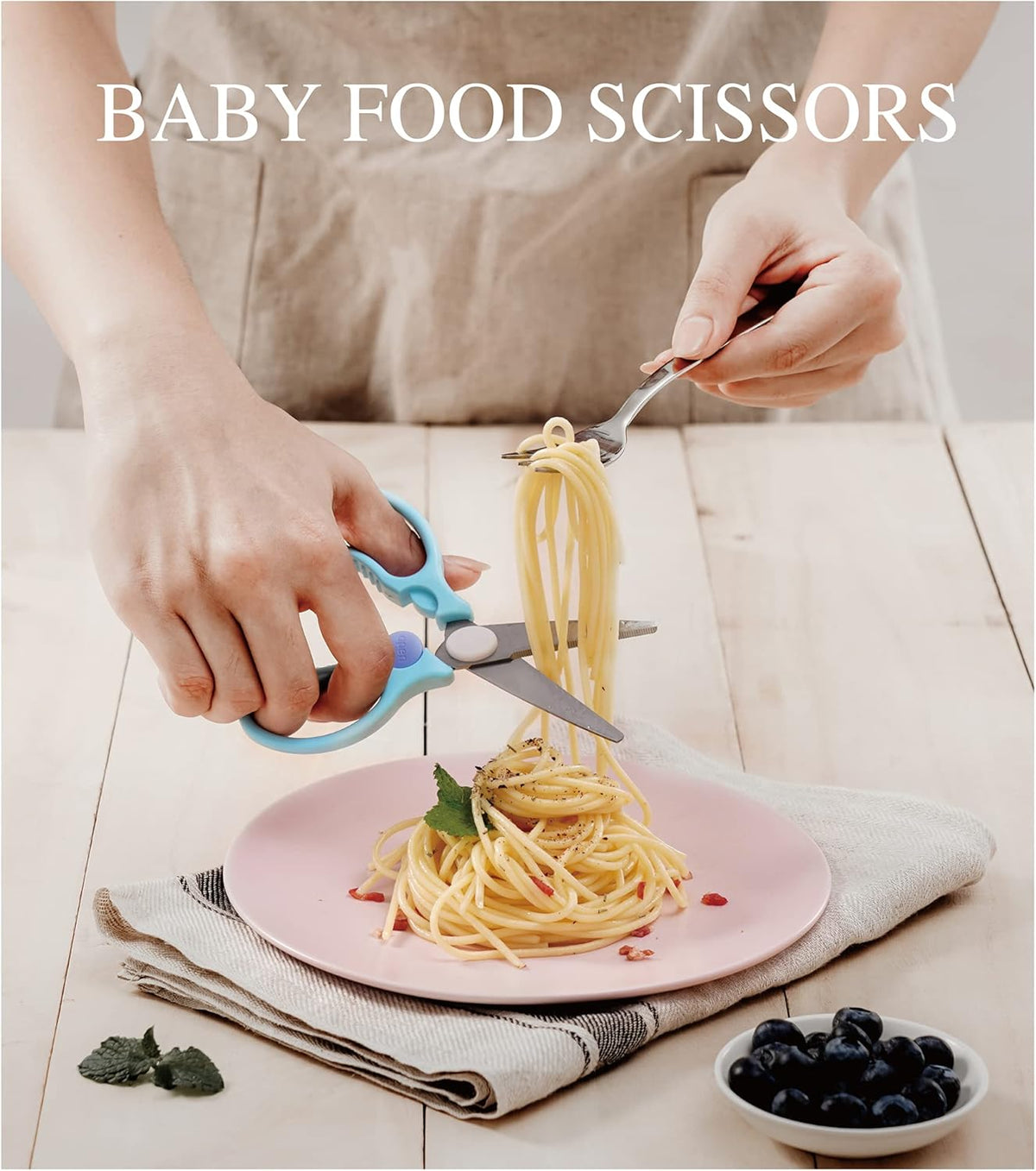 Premium Portable Safety Food Scissors (Blue)