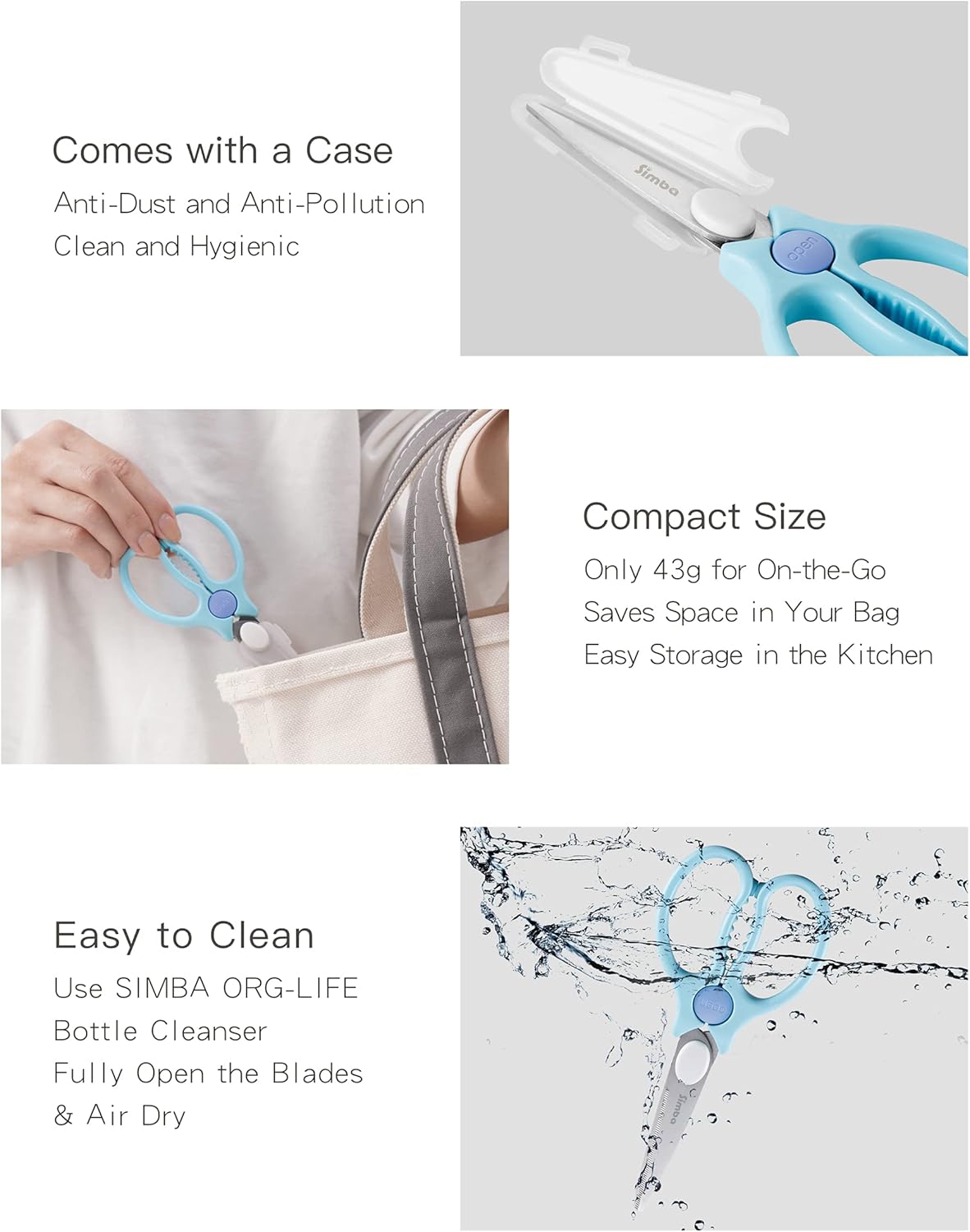 Premium Portable Safety Food Scissors (Blue)