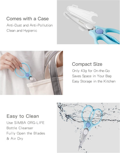 Premium Portable Safety Food Scissors (Blue)