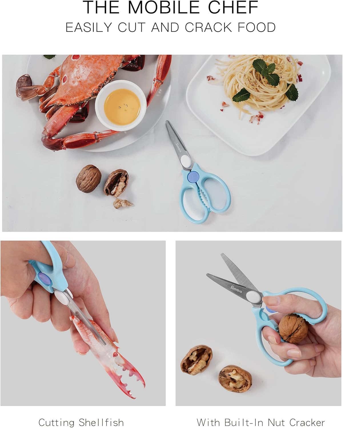 Premium Portable Safety Food Scissors (Blue)