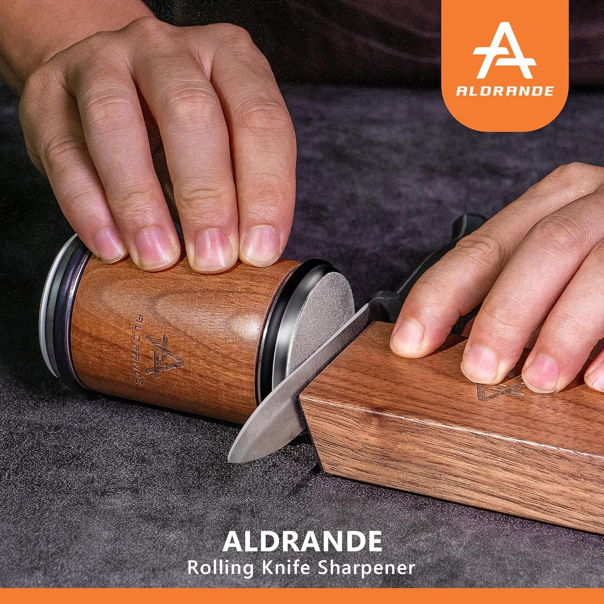 Rolling Knife Sharpener Tool - Knife Sharpening with Diamonds and Ceramic for Steel of Any Hardness - Knife Sharpener Kit with 15 & 20 Degree Magnetic Angle for Knives - Leather Strop