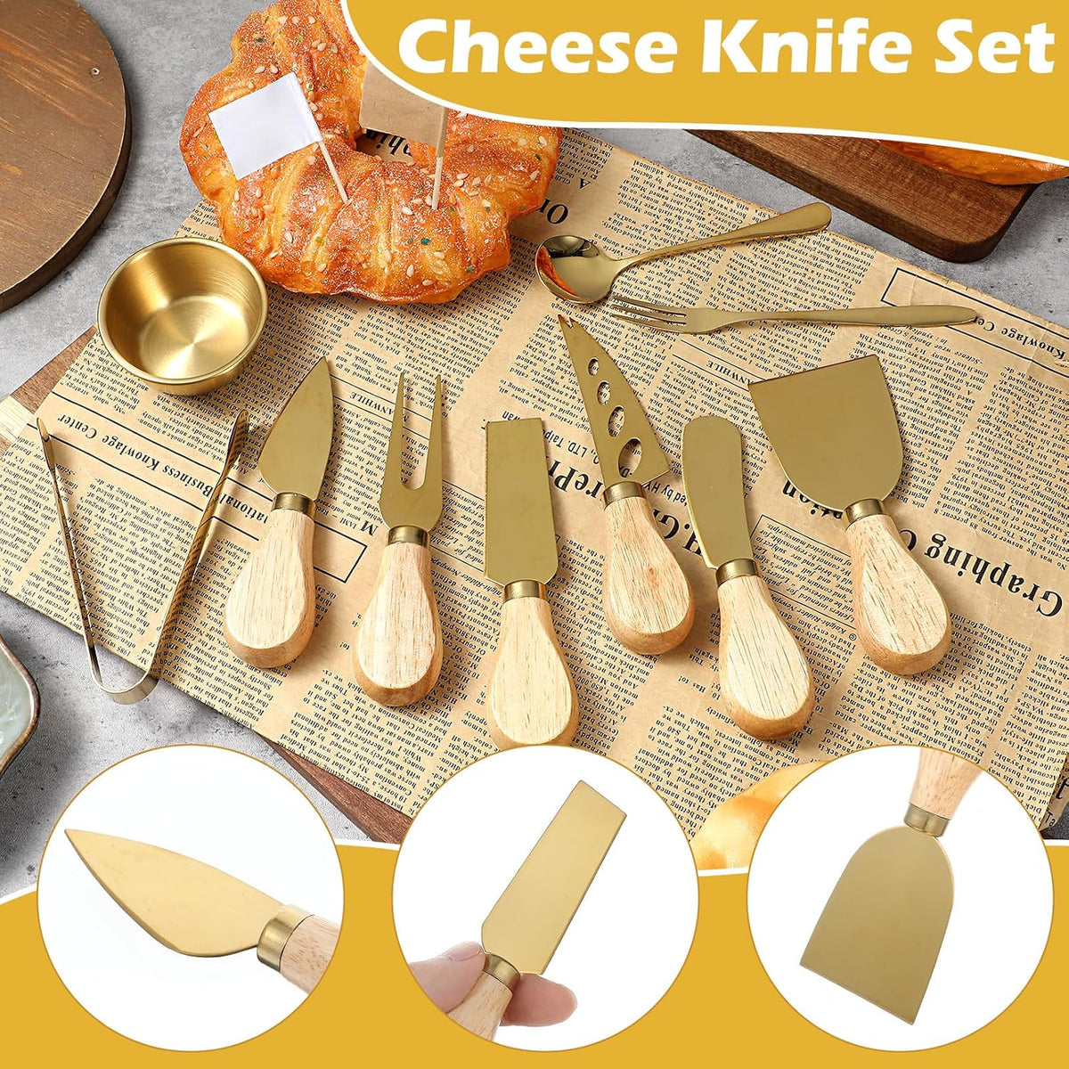 73Pcs Charcuterie Boards Accessories Gold Charcuterie Utensils Set Spoons