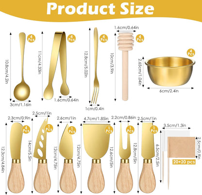 73Pcs Charcuterie Boards Accessories Gold Charcuterie Utensils Set Spoons