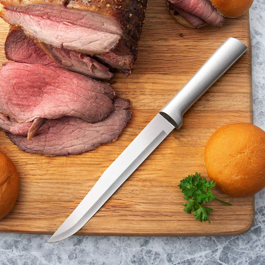 Slicer Knife (R107), Silver Handle | 7" Stainless Steel Blade, Silver Cast Aluminum Handle