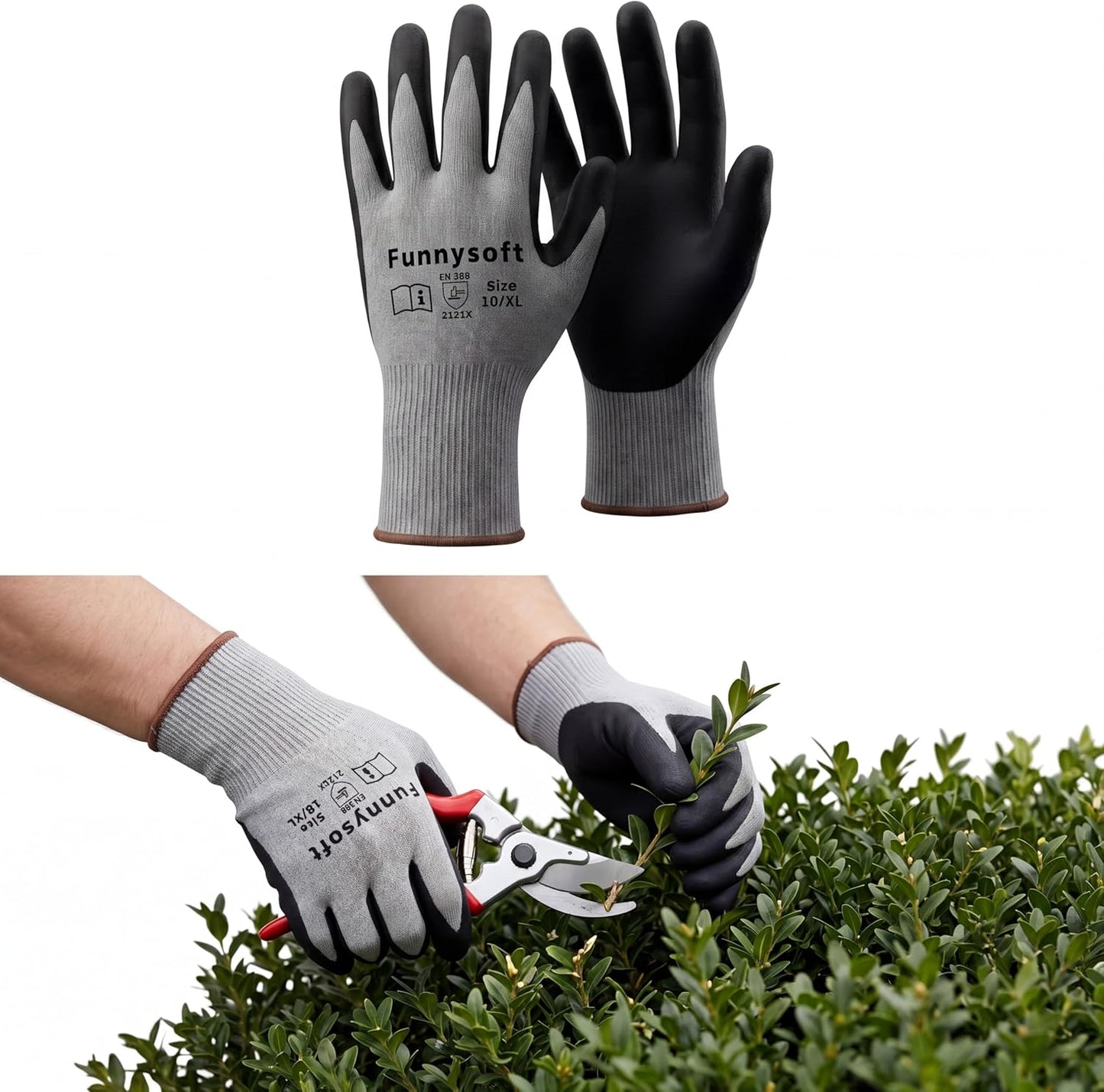 Safety Work Gloves 16 Pairs Cut Resistant Microfoam Nitrile Coated Mechanic Glove, High Grip Seamless Knit Nylon Work Glove Bulk for Warehouse, Construction, Gardening Home Improvement (XL)