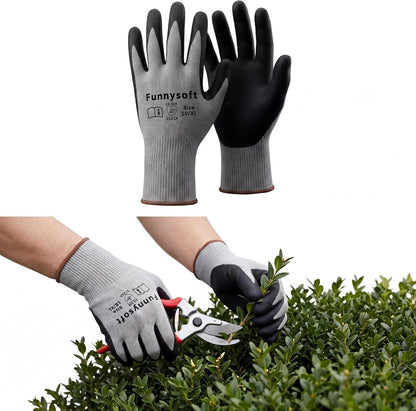 Safety Work Gloves 16 Pairs Cut Resistant Microfoam Nitrile Coated Mechanic Glove, High Grip Seamless Knit Nylon Work Glove Bulk for Warehouse, Construction, Gardening Home Improvement (XL)