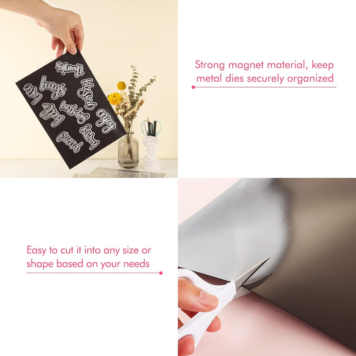 5Pcs/Set A4 11.7x8.2inch Sheets Rubber Soft Magnet Sheet for Metal Cutting Dies Storage Orangize Crafts Tool Scrapbooking Arts and Crafts Flexible Placement Mats(Thickness0.5mm)