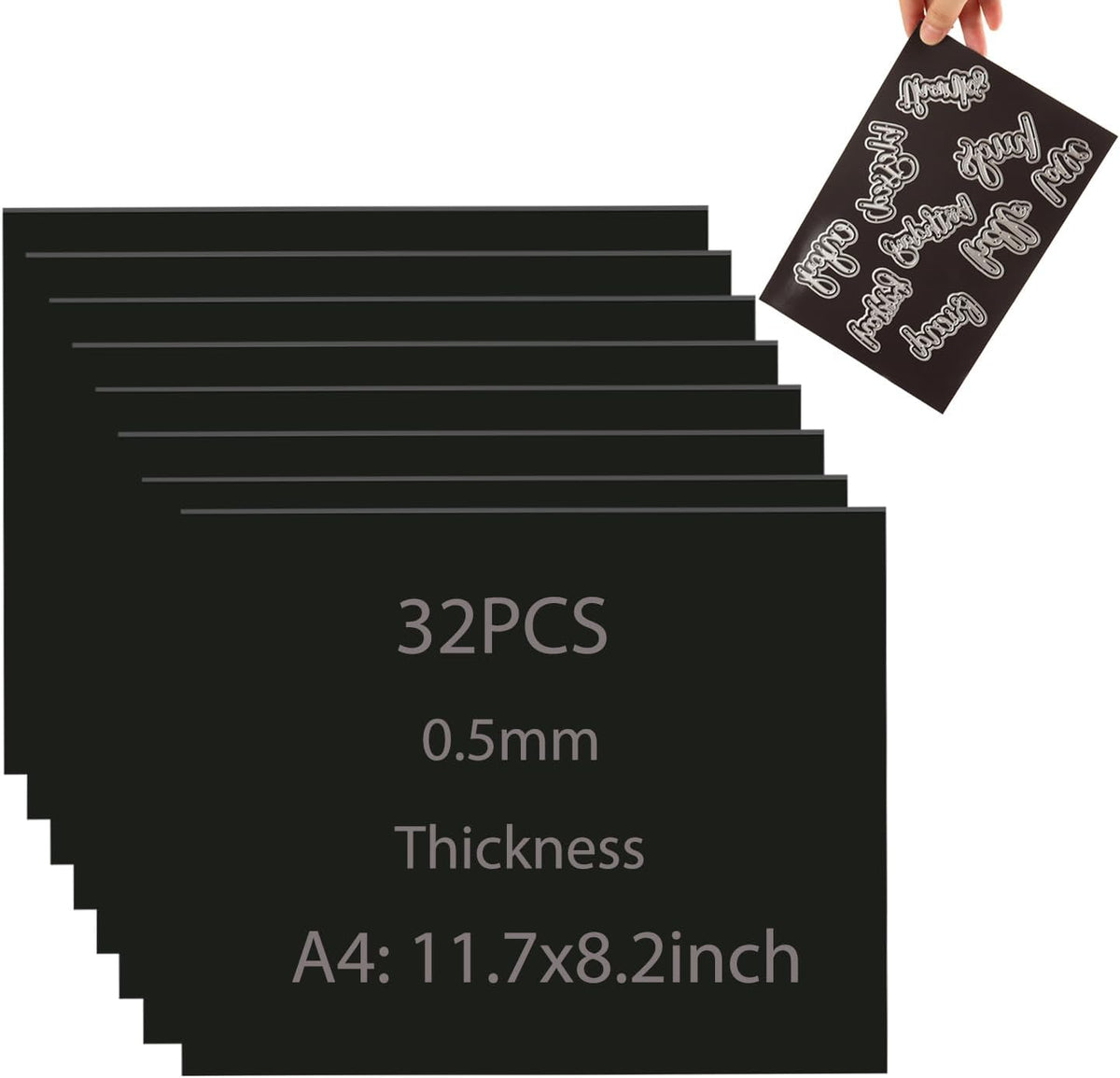 5Pcs/Set A4 11.7x8.2inch Sheets Rubber Soft Magnet Sheet for Metal Cutting Dies Storage Orangize Crafts Tool Scrapbooking Arts and Crafts Flexible Placement Mats(Thickness0.5mm)
