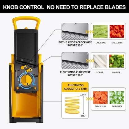 Upgrade Safe Mandoline Slicer for Kitchen, SupMaKin Bigger Entrance Vegetable Food Slice Potato Slicer Chopper, Adjustable Thickness Multi Mandolin, Julienne + Dicer Kitchen Must Haves Green